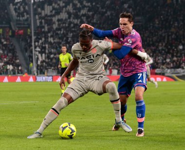 Kingsley Ehizibue of Udinese Calcio and Federico Chiesa of Juventus Fc during the Italian Serie A, football match between Juventus Fc and Udinese Calcio on Jannuary 07, 2023 at Allianz Stadium, Turin, Italy. Photo Nderim Kaceli - Credit: Nderim Kacel
