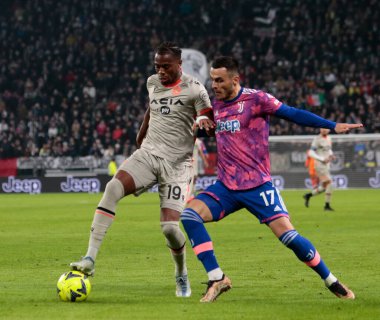 Filip Kostic of Juventus Fc and Kingsley Ehizibue of Udinese Calcio during the Italian Serie A, football match between Juventus Fc and Udinese Calcio on Jannuary 07, 2023 at Allianz Stadium, Turin, Italy. Photo Nderim Kaceli - Credit: Nderim Kaceli/L