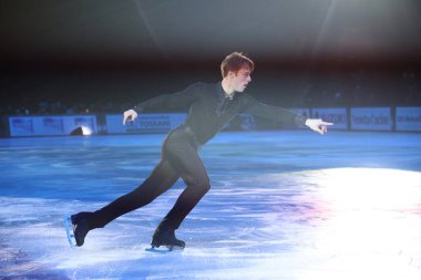 Aleksandr Selevko during the ice skating exhibition 