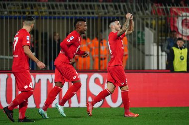Patrick Ciurria (AC Monza) celebrates his goal during italian soccer Serie A match AC Monza vs Inter - FC Internazionale at the U-Power Stadium in Monza, Italy, January 07, 2023 - Credit: Luca Rossin