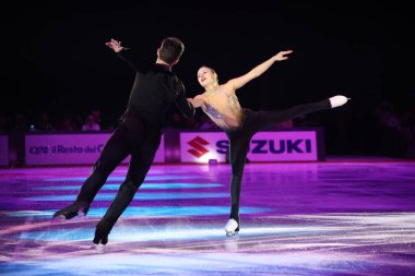 Lucrezia Beccari e Matteo Guarise during the ice skating exhibition 