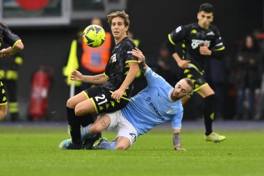 Manuel Lazzari of S.S. LAZIO and Jacopo Fazzini of Empoli F.C. during the 17th day of the Serie A Championship between S.S. Lazio vs Empoli F.C. on January 8, 2023 at the Stadio Olimpico in Rome, Italy. - Credit: Domenico Cippitelli/LiveMedi