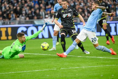 Mattia Zaccagni (SS Lazio) goal 2-0 during the Italian Football Championship League A 2022/2023 match between SS Lazio vs Empoli FC at the Olimpic Stadium in Rome on 08 January 2023. - Credit: Fabrizio Corradetti/LiveMedi
