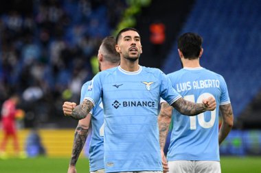 Mattia Zaccagni (SS Lazio) celebrates after scoring the goal 2-0 during the Italian Football Championship League A 2022/2023 match between SS Lazio vs Empoli FC at the Olimpic Stadium in Rome on 08 January 2023. - Credit: Fabrizio Corradetti/LiveMedi