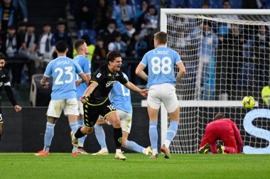 Razvan Gabriel Marin (Empoli FC) celebrates after scoring the goal 2-2 during the Italian Football Championship League A 2022/2023 match between SS Lazio vs Empoli FC at the Olimpic Stadium in Rome on 08 January 2023. - Credit: Fabrizio Corradetti/Li