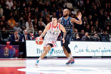 Andrea Cinciarini (Unahotels Reggiana) during Italian Basketball A Serie  Championship UNAHOTELS Reggio Emilia vs Banco di Sardegna Sassari at the PalaBigi in Reggio Emilia, Italy, January 08, 2023 - Credit: Nicholas Russ