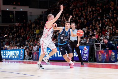 Filip Kruslin (Dinamo Sassari) during Italian Basketball A Serie  Championship UNAHOTELS Reggio Emilia vs Banco di Sardegna Sassari at the PalaBigi in Reggio Emilia, Italy, January 08, 2023 - Credit: Nicholas Russ