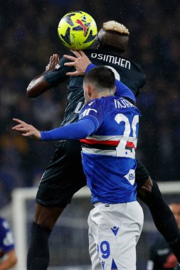 Victor Osimhen of Napoli  during italian soccer Serie A match UC Sampdoria vs SSC Napoli at the Luigi Ferraris stadium in Genova, Italy, January 08, 2023 - Credit: AGN Fot