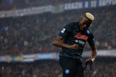 Victor Osimhen of Napoli celebrates after scores  during italian soccer Serie A match UC Sampdoria vs SSC Napoli at the Luigi Ferraris stadium in Genova, Italy, January 08, 2023 - Credit: AGN Fot
