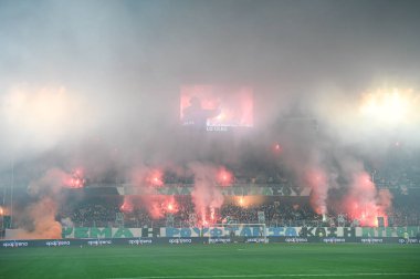 Aek FC supporters having fun during the Greek Super League, Matchday 17, match between Aek FC and Panathinaikos FC at Opap Arena Stadium on January 8, 2023 in Athens, Greece. - Credit: Stefanos Kyriazis/LiveMedi