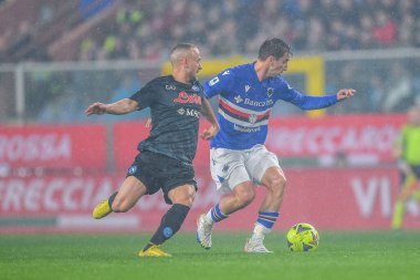 Stanislav Lobotka (Napoli) - Filip Djuricic (Sampdoria) during italian soccer Serie A match UC Sampdoria vs SSC Napoli at the Luigi Ferraris stadium in Genova, Italy, January 08, 2023 - Credit: Danilo Vig