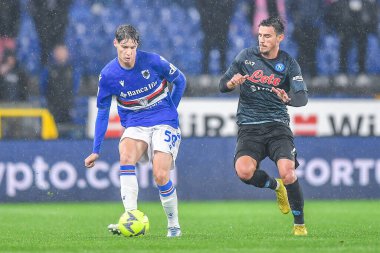 Alessandro Zanoli (Sampdoria) - Elif Elmas (Napoli) during italian soccer Serie A match UC Sampdoria vs SSC Napoli at the Luigi Ferraris stadium in Genova, Italy, January 08, 2023 - Credit: Danilo Vig