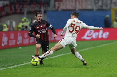 Davide Calabria of AC Milan in action during Serie A 2022/23 football match between AC Milan and AS Roma at San Siro Stadium, Milan, Italy on January 08, 2023 - Credit: Fabrizio Carabelli/LiveMedi