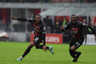 Pierre Kalulu of AC Milan celebrates after scoring a goal during Serie A 2022/23 football match between AC Milan and AS Roma at San Siro Stadium, Milan, Italy on January 08, 2023 - Credit: Fabrizio Carabelli/LiveMedi
