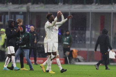 Tammy Abraham of AS Roma celebrates at the end of the match during Serie A 2022/23 football match between AC Milan and AS Roma at San Siro Stadium, Milan, Italy on January 08, 2023 - Credit: Fabrizio Carabelli/LiveMedi