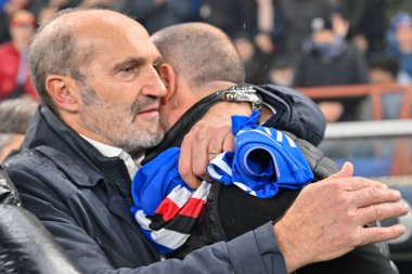 Marco Lanna President UC Sampdoria, Dejan Stankovic head coach  they remember Gian Luca Vialli and Sinisa Mihajlovic during italian soccer Serie A match UC Sampdoria vs SSC Napoli at the Luigi Ferraris stadium in Genova, Italy, January 08, 2023 - Cre