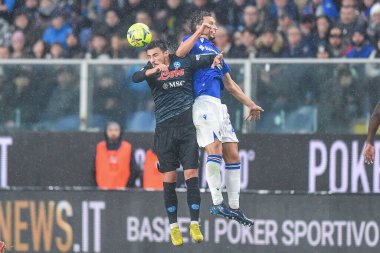 Elif Elmas (Napoli) - Manolo Gabbiadini (Sampdoria) during italian soccer Serie A match UC Sampdoria vs SSC Napoli at the Luigi Ferraris stadium in Genova, Italy, January 08, 2023 - Credit: Danilo Vig
