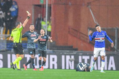 The Referee of the match Rosario Abisso to Palermo
 Yellow card for Jeison Fabian Murillo (Sampdoria) during italian soccer Serie A match UC Sampdoria vs SSC Napoli at the Luigi Ferraris stadium in Genova, Italy, January 08, 2023 - Credit: Danilo