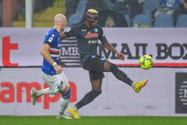 Bram Johan Andre Nuytinck (Sampdoria) - Victor James Osimhen (Napoli) during italian soccer Serie A match UC Sampdoria vs SSC Napoli at the Luigi Ferraris stadium in Genova, Italy, January 08, 2023 - Credit: Danilo Vig