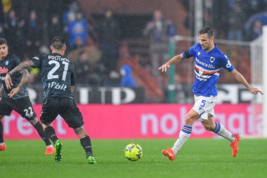 Matteo Politano 
 (Napoli) - Valerio Verre  (Sampdoria) during italian soccer Serie A match UC Sampdoria vs SSC Napoli at the Luigi Ferraris stadium in Genova, Italy, January 08, 2023 - Credit: Danilo Vig