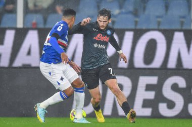 Jeison Fabian Murillo (Sampdoria) - Khvicha Kvaratskhelia (Napoli) during italian soccer Serie A match UC Sampdoria vs SSC Napoli at the Luigi Ferraris stadium in Genova, Italy, January 08, 2023 - Credit: Danilo Vig