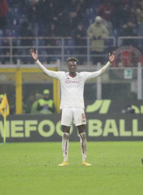 Tammy Abraham of As Roma during the Italian Serie A, football match between Ac Milan and As Roma on Jannuary 08, 2023 at San Siro Stadium, Milan, Italy. Photo Nderim Kaceli - Credit: Nderim Kaceli/LiveMedi