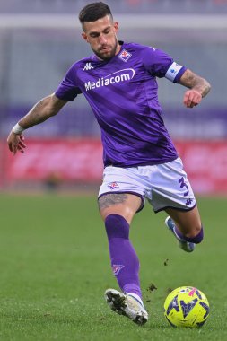 Cristiano Biraghi (ACF Fiorentina) during italian soccer Serie A match ACF Fiorentina vs US Sassuolo at the Artemio Franchi stadium in Florence, Italy, January 07, 2023 - Credit: Lisa Guglielm