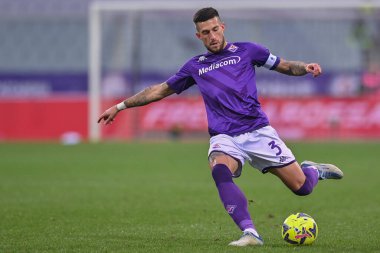 Cristiano Biraghi (ACF Fiorentina) during italian soccer Serie A match ACF Fiorentina vs US Sassuolo at the Artemio Franchi stadium in Florence, Italy, January 07, 2023 - Credit: Lisa Guglielm