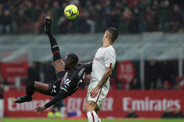 Fikayo Tomori of AC Milan in action during Serie A 2022/23 football match between AC Milan and AS Roma at San Siro Stadium, Milan, Italy on January 08, 2023 - Credit: Fabrizio Carabelli/LiveMedi