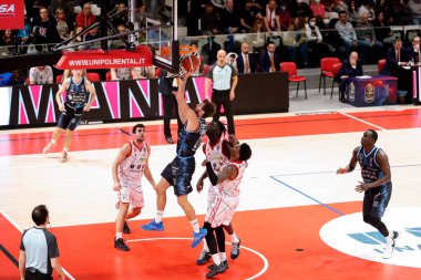 Tommaso Raspino (Dinamo Sassari) during Italian Basketball A Serie  Championship UNAHOTELS Reggio Emilia vs Banco di Sardegna Sassari at the PalaBigi in Reggio Emilia, Italy, January 08, 2023 - Credit: Nicholas Russ