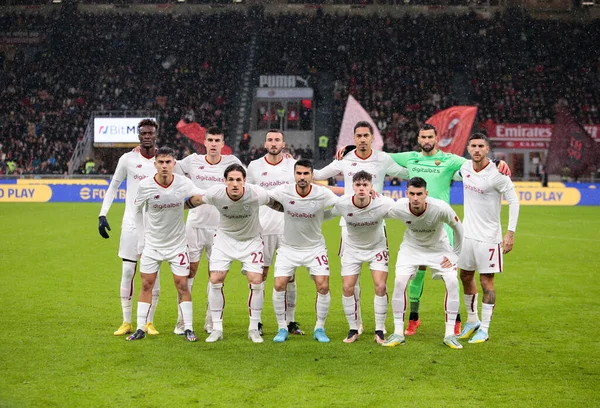 As Roma team picture during the Italian Serie A, football match between Ac Milan and As Roma on Jannuary 08, 2023 at San Siro Stadium, Milan, Italy. Photo Nderim Kaceli - Credit: Nderim Kaceli/LiveMedi
