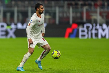 Mehmet Celik of AS Roma in action during Serie A 2022/23 football match between AC Milan and AS Roma at San Siro Stadium, Milan, Italy on January 08, 2023 - Credit: Fabrizio Carabelli/LiveMedi
