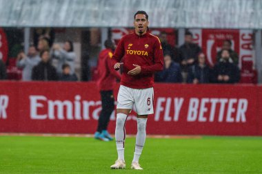 Chris Smalling of AS Roma warms up during Serie A 2022/23 football match between AC Milan and AS Roma at San Siro Stadium, Milan, Italy on January 08, 2023 - Credit: Fabrizio Carabelli/LiveMedi
