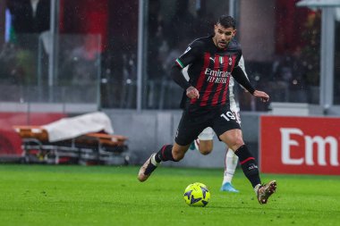 Theo Hernandez of AC Milan in action during Serie A 2022/23 football match between AC Milan and AS Roma at San Siro Stadium, Milan, Italy on January 08, 2023 - Credit: Fabrizio Carabelli/LiveMedi