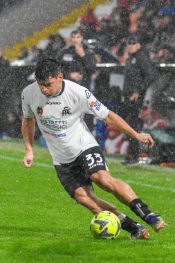 Spezia's Kevin Agudelo during italian soccer Serie A match Spezia Calcio vs US Lecce at the Alberto Picco stadium in La Spezia, Italy, January 08, 2023 - Credit: Cucco Ricucch