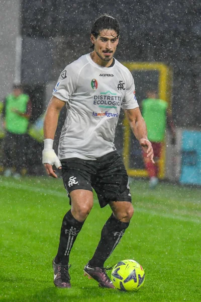 Spezia's Dimitrios Nikolaou during italian soccer Serie A match Spezia Calcio vs US Lecce at the Alberto Picco stadium in La Spezia, Italy, January 08, 2023 - Credit: Cucco Ricucch