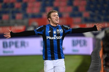 Hojlund (Atalanta) celebrating his goal during italian soccer Serie A match Bologna FC vs Atalanta BC at the Renato Dall'Ara stadium in Bologna, Italy, January 09, 2023 - Credit: Gianluca Ricc