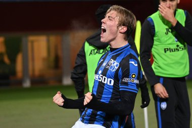 Hojlund (Atalanta) celebrating his goal during italian soccer Serie A match Bologna FC vs Atalanta BC at the Renato Dall'Ara stadium in Bologna, Italy, January 09, 2023 - Credit: Gianluca Ricc