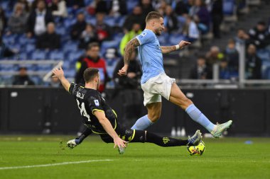 Ciro Immobile of S.S. LAZIO and Ardian Ismajli of Empoli F.C. during the 17th day of the Serie A Championship between S.S. Lazio vs Empoli F.C. on January 8, 2023 at the Stadio Olimpico in Rome, Italy. - Credit: Domenico Cippitelli/LiveMedi