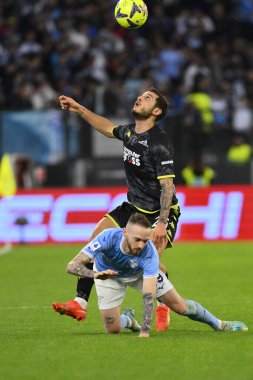 Manuel Lazzari of S.S. LAZIO and Filippo Bandinelli of Empoli F.C. during the 17th day of the Serie A Championship between S.S. Lazio vs Empoli F.C. on January 8, 2023 at the Stadio Olimpico in Rome, Italy. - Credit: Domenico Cippitelli/LiveMedi