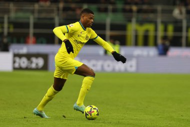 Denzel Dumfries of FC Internazionale in action during Coppa Italia 2022/23 football match between FC Internazionale and Parma Calcio at Giuseppe Meazza Stadium, Milan, Italy on January 10, 2023 - Credit: Fabrizio Carabelli/LiveMedi