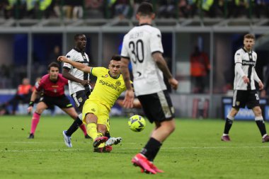 Lautaro Martinez of FC Internazionale scores a goal during Coppa Italia 2022/23 football match between FC Internazionale and Parma Calcio at Giuseppe Meazza Stadium, Milan, Italy on January 10, 2023 - Credit: Fabrizio Carabelli/LiveMedi