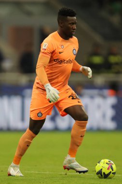 Andre Onana of INTER in action during Italian football Coppa Italia match Inter - FC Internazionale vs Parma Calcio at the  San Siro stadium in Milan, Italy, January 10, 2023 - Credit: Luca Amedeo Bizzarr