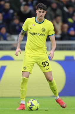 Alessandro Bastoni of INTER in action during Italian football Coppa Italia match Inter - FC Internazionale vs Parma Calcio at the  San Siro stadium in Milan, Italy, January 10, 2023 - Credit: Luca Amedeo Bizzarr
