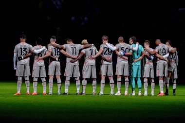 Udinese Calcio players observe a minute of silence in memory of Gianluca Vialli during Serie A 2022/23 match between Juventus FC and Udinese Calcio at Allianz Stadium on January 07, 2023 in Turin, Italy - Credit: Phs Agency/PHS/LiveMedi