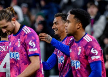 Danilo of Juventus FC celebrates the victory at the end of the match during Serie A 2022/23 match between Juventus FC and Udinese Calcio at Allianz Stadium on January 07, 2023 in Turin, Italy - Credit: Phs Agency/PHS/LiveMedi
