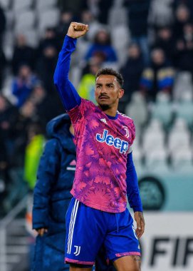Danilo of Juventus FC celebrate the victory at the end of the match during Serie A 2022/23 match between Juventus FC and Udinese Calcio at Allianz Stadium on January 07, 2023 in Turin, Italy - Credit: Phs Agency/PHS/LiveMedi