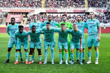 Hellas Verona FC team line up during Serie A 2022/23 match between Torino FC and Hellas Verona at Stadio Olimpico Grande Torino on January 04, 2023 in Turin, Italy - Credit: Phs Agency/PHS/LiveMedi