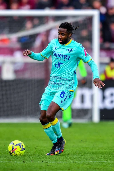 Andrien Tameze of Hellas Verona FC in action during Serie A 2022/23 match between Torino FC and Hellas Verona at Stadio Olimpico Grande Torino on January 04, 2023 in Turin, Italy - Credit: Phs Agency/PHS/LiveMedi
