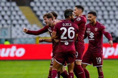 Aleksej Miranchuk of Torino FC celebrates with his teammates after scoring a goal during Serie A 2022/23 match between Torino FC and Hellas Verona at Stadio Olimpico Grande Torino on January 04, 2023 in Turin, Italy - Credit: Phs Agency/PHS/LiveMedi